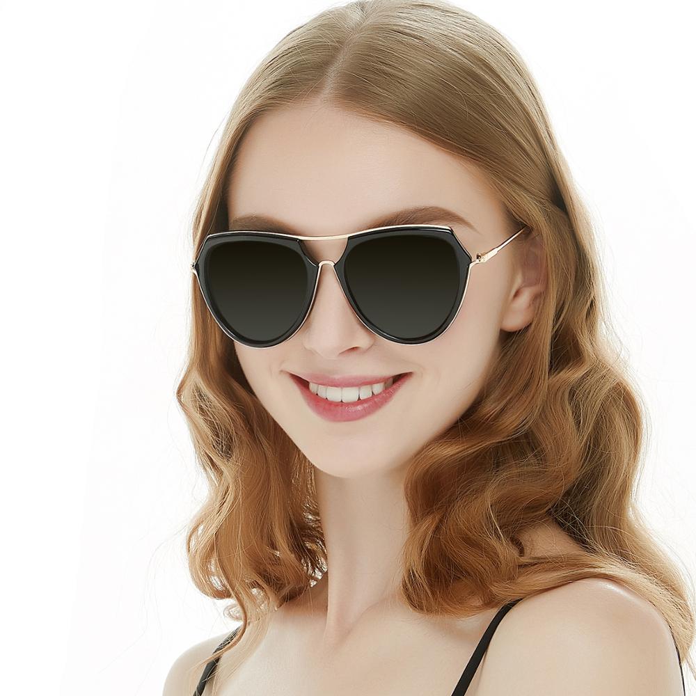 New frameless metal large frame sunglasses  women fashion sunglasses Ocean color lens sunglasses