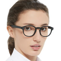 2020 New Arrival Women Men Fashion Italy Design Spring Hinge Round shape Frame Black Demi Transparent Red Retro Reading Glasses