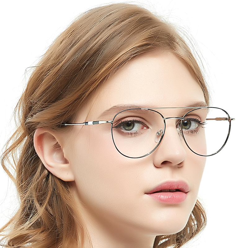 fashion eyewear glasses women metal round  frame clear oversized glasses