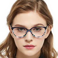 latest striped eyewear multicolor acetate eyeglass frame for young girl