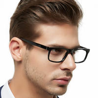 Men's Optical Glasses 2018 Fashion Black Anti-blue light Classic Frame Demi Man Eyeglasses Frames Spring Hinge  MELE