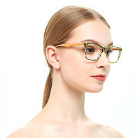 Striped Spectacle Myopia Clear Eyeglasses Frames Women Fashion Oversized prescription Glasses Optical Frame  OC7114