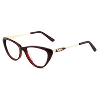 Italy Design Spring Hinges Prescription Lens Medical Optical Eyeglass Woman Frame Stripes Colorful Navy Red OC7115