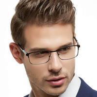 Fashion Black Rectangular Full Rim Classic Men's Optical Glasses Frame Men Eye Glasses Frames Spring Hinge SOLO