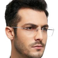 Fashion titan rimless optical glass eyeglass frames