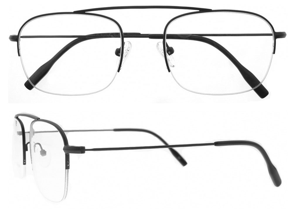 Half Frame Stainless High Quality Fancy Big Women Optical Frame Glasses
