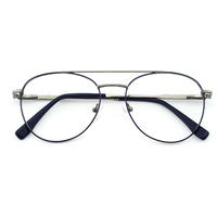 Double Bridge Round Stainless High Quality Fancy Big Women Optical Frame Glasses