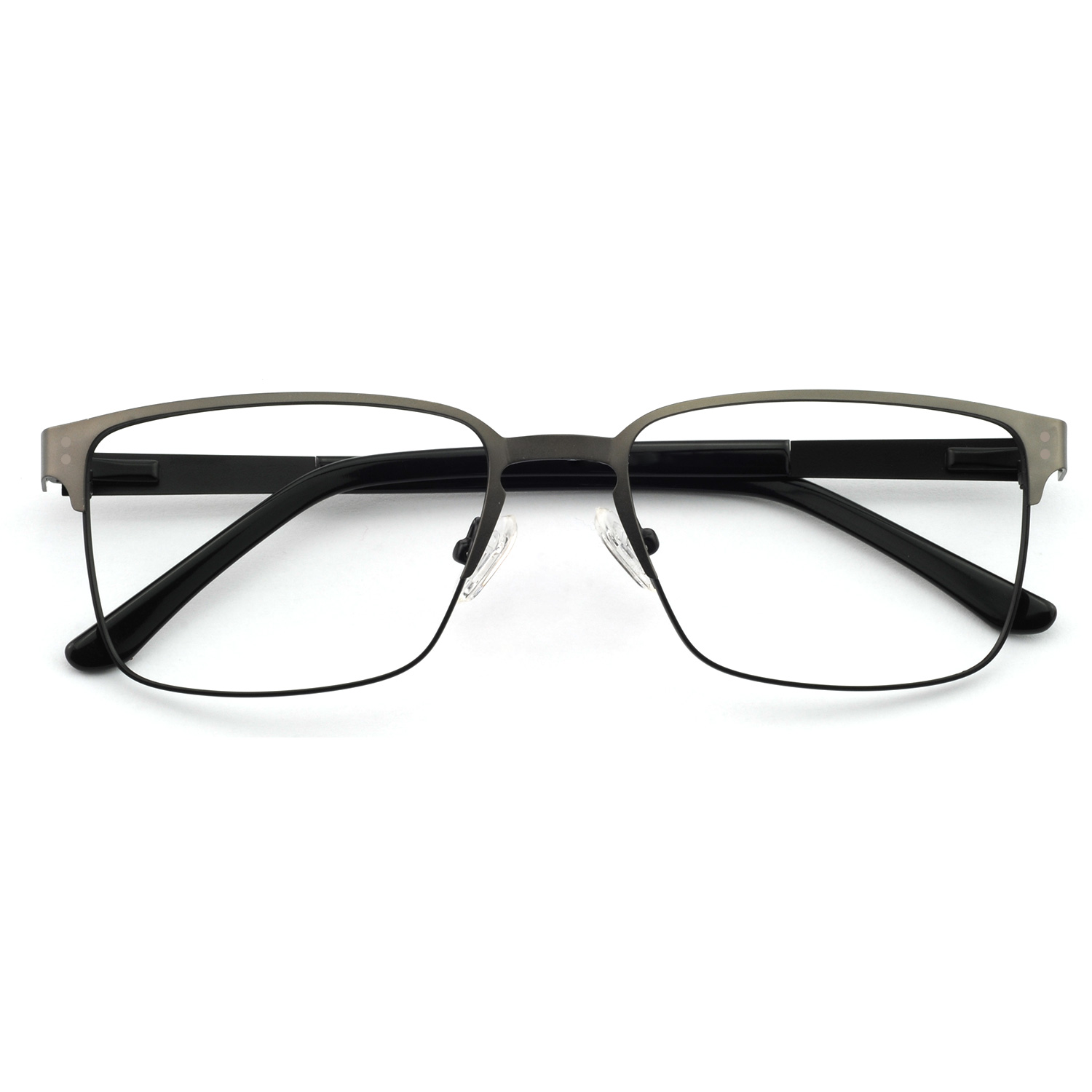 Square Half Frame Stainless High Quality Fancy Big Men Optical Frame Glasses