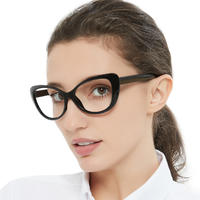 2020 Latest Fashion Women Demi Black Red Personality Oversized Cat Eye Designer Charming Reading Glasses